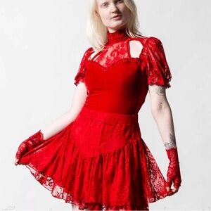 KILLSTAR To Die For Lace Skirt [BLOOD]